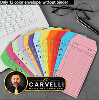Set of 13 Vibrant Binders(1 Binder+12 Color Envelope), Cash Envelope Organizer - For Tracking Weekly and Monthly Spending Report